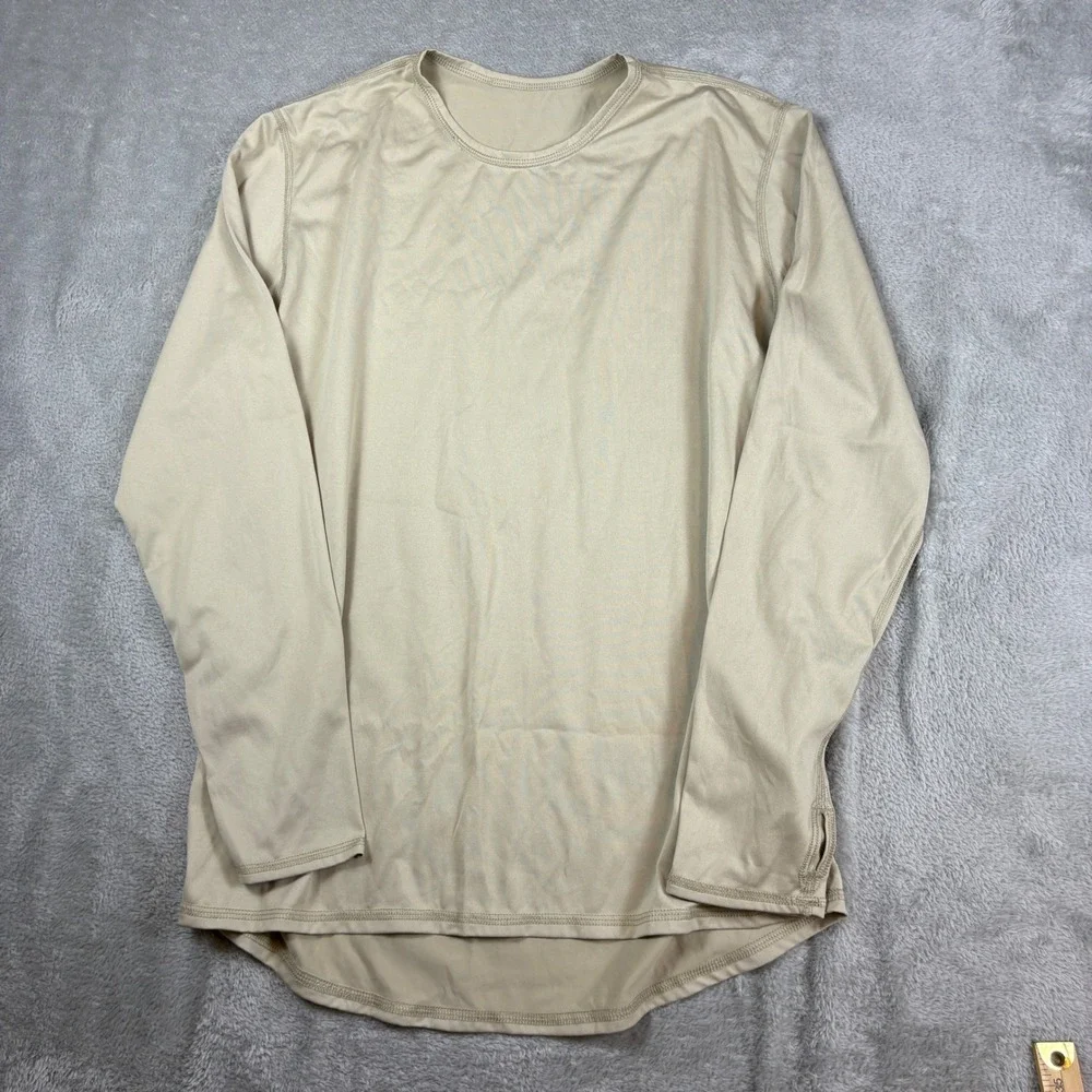 US Army Shirt‎ Mens Medium Polartec ECWCS Gen III L1 Undershirt Tan Stretch